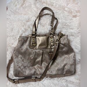 Gold Ashley Coach purse